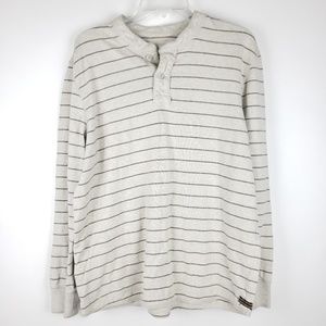 Eddie Bauer Hanley Sz L Cream Stripe EUC